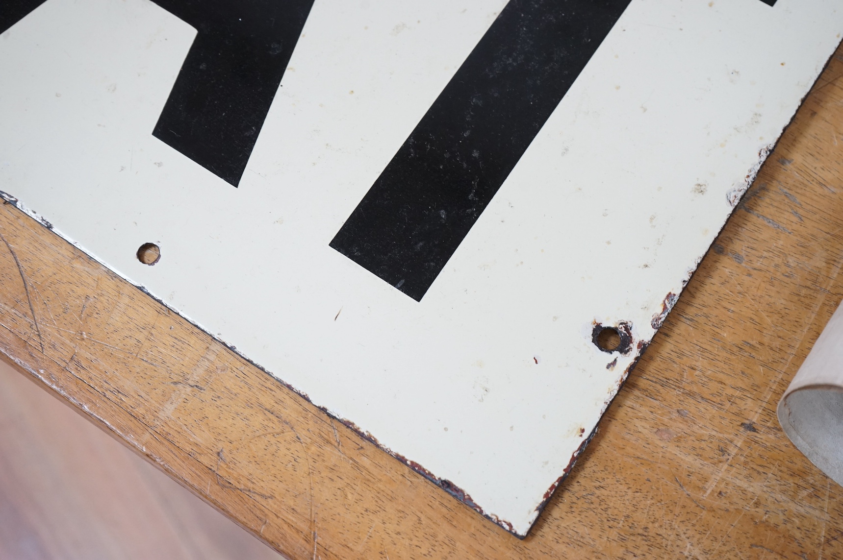 An enamel advertising sign - Spratt's Meat, 45.5x 65.5cm. Condition - fair to good